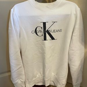 Calvin Klein white crew neck sweatshirt